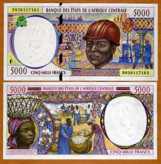 Central African Republic, States, 5000 Francs, 1999, P 304F, aUNC 