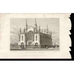  1828 New Church Stephney London Engraving