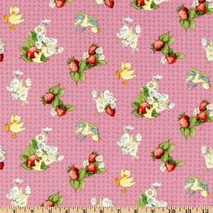  44 Wide Popcorn The Bear Ducks & Flowers Lilac Fabric By 