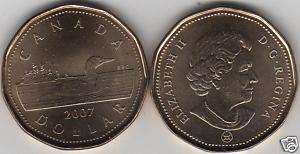 2007 Canada One Dollar Coin (Loonie). Brilliant Unc.  