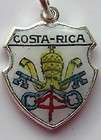 HONDURAS Silver Enamel Travel Shield Bracelet Charm, GUATEMALA Silver 