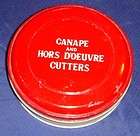 12 Vintage Tin Canape and Hors DOeuvre Cutters   in original tin