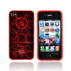  Case Mate For iPhone 4 Gelli Soft Case Circle Clear RED 