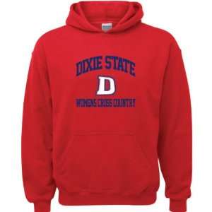 Dixie State Red Storm Red Youth Womens Cross Country Arch Hooded 