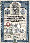 MEXICO SAN RAFAEL MINING CO stock certificate 1912  