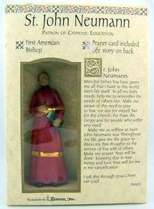 Saint St John Neumann Catholic Edu Statue Prayer Card  