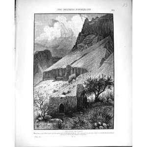   Palestine 1881 Cliffs Engedi Limestone Rock Mountains