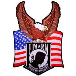  POW MIA American Flag with Eagle Patch 11 Patio, Lawn 