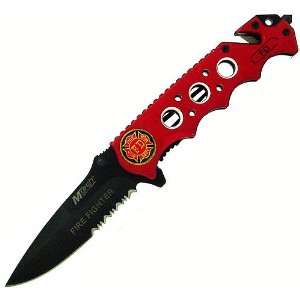  MTech Stalwart Rescue Knife   Fire Fighter Red Everything 