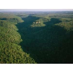 An Aerial Shows the Geography of the Cumberland Plateau Photographic 