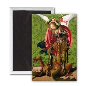  St. Michael Killing the Dragon (oil on   3x2 inch Fridge 