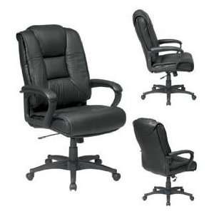  Deluxe High Back Executive Leather Chair with Padded Loop 