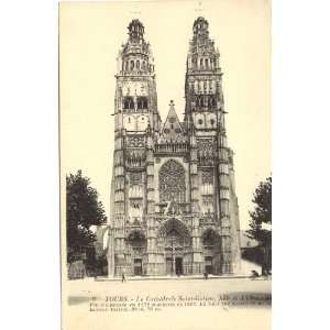   Postcard Cathedral of St. Gatien   Tours France 