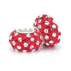 Bella Fascini Red & Clear Crystal Pave, Made with Swarovski Crystal 
