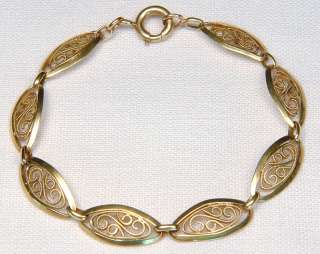 Antique 18K Gold Filigree Ladies Bracelet Eagle Hallmark from France 8 