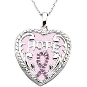   Blessings Sterling Silver Breast Cancer Awareness Necklace Jewelry