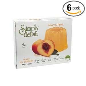 Simply Delish Dessert Jel, Peach, 1.6 Ounce (Pack of 6)  