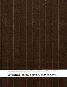   English Wool Twill Stripe CAROB Upholstery Fabric $148 Val V8  