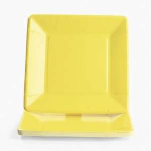  Square Dinner Plates   Yellow   Tableware & Party Plates 