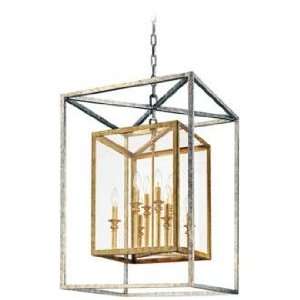  Morgan 8 Light 21 Wide Gold and Silver Leaf Pendant Light 