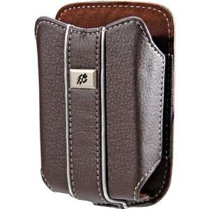   Brown Leather Vertical Pouch For Blackberry 8700 Series Electronics