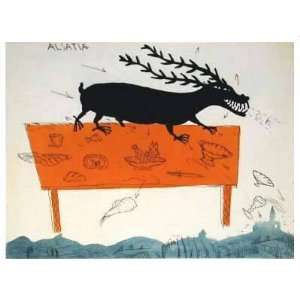  Alsatiae   Un Cerf a Table by Raymond Waydelich, 26x20 