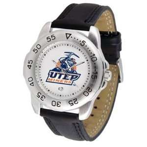 Texas El Paso Miners Suntime Sport Leather Mens NCAA Watch  
