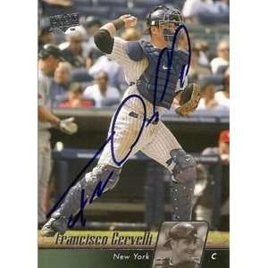  Francisco Cervelli Signed New York Yankees 2010 UD Card 