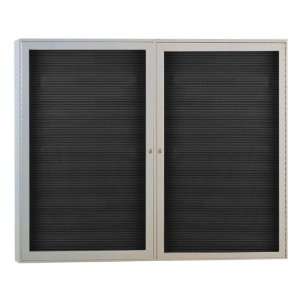  Ghent Indoor Enclosed Letter Board w/ Two Doors and Satin 