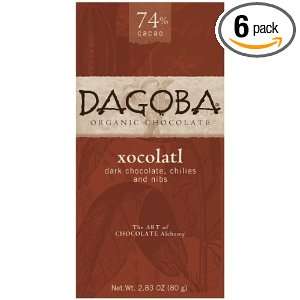 Dagoba Organic Chocolate Bar, Xocolatl (Rich Dark Chocolate, Chilies 