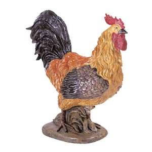  Rooster Garden Statue   Hand painted with Antiqued Natural 
