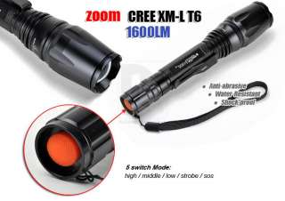 High Quality Water  Resistant 1600LM CREE Led flashlight Torch 