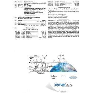  NEW Patent CD for AIRPLANE WITH SPATIAL PANORAMA 