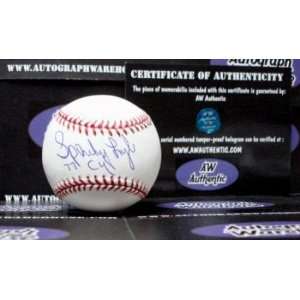 Sparky Lyle Autographed Ball   inscribed 77 Cy   Autographed Baseballs