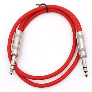 SEISMIC AUDIO   SATRXL F3   Red 3 1/4 TRS to 1/4 TRS Patch Cable
