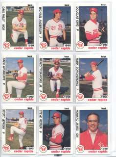 1990 Cedar Rapids Reds David McAuliffe Monroe CT Card  