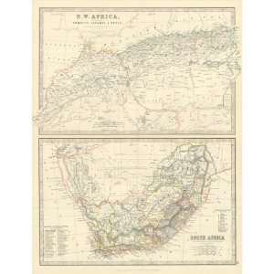   1885 Antique Map of Northwest & South Africa