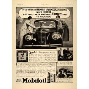  Mobiloil Oil Chenard Walcker   Original Print Ad