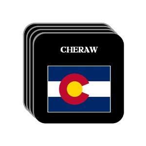 US State Flag   CHERAW, Colorado (CO) Set of 4 Mini Mousepad Coasters