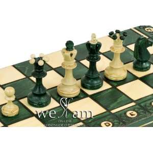  Green Senator Wooden Chess Set   Weighted Chessmen Toys & Games