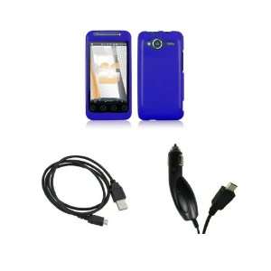 HTC Evo Shift 4G (Sprint) Premium Combo Pack   Blue Hard Snap On Cover 