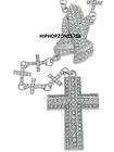 PRAYING HAND CROSS LINK ROSARY CHAIN ICED OUT J.BLACK  