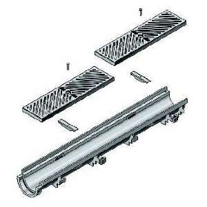 Zurn Z883 Black Non Sloped 6 Wide Shallow Trench Drain System   40 