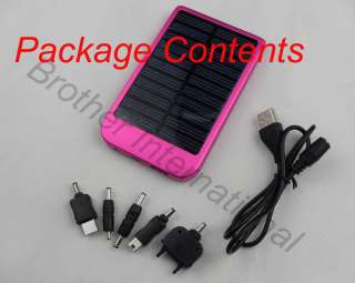 1500 mAh Pink Portable USB Solar Battery Charger  