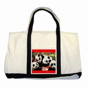 Chinese Kiss Pandas Collectible Two Tone Tote Bag