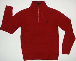 New $38 CHAPS Boys 1/4 Zip SWEATER Dark Red Size XL 20  