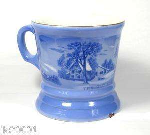 Currier & Ives Collectible Shaving Cup  The Old Homestead In Winter 