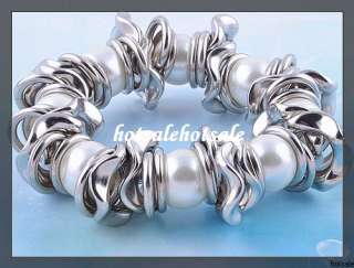 wholesale 12pcs glass pearl Coloured Glaze bracelets  