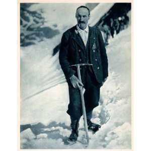  1937 Photogravure Portrait Mountaineer Solden Austria 