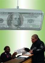 Amazing inflatable $100.00 bills   Great for promos